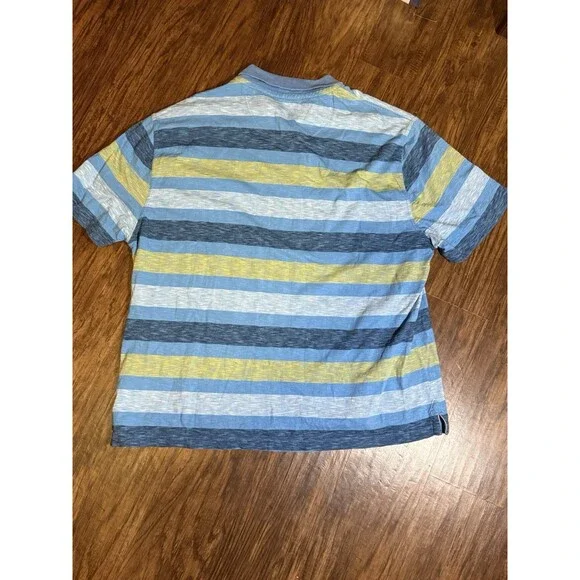 Ruff Hewn Men’s Shirt XXL Polo Blue Stripe Short Sleeve - Picture 5 of 5